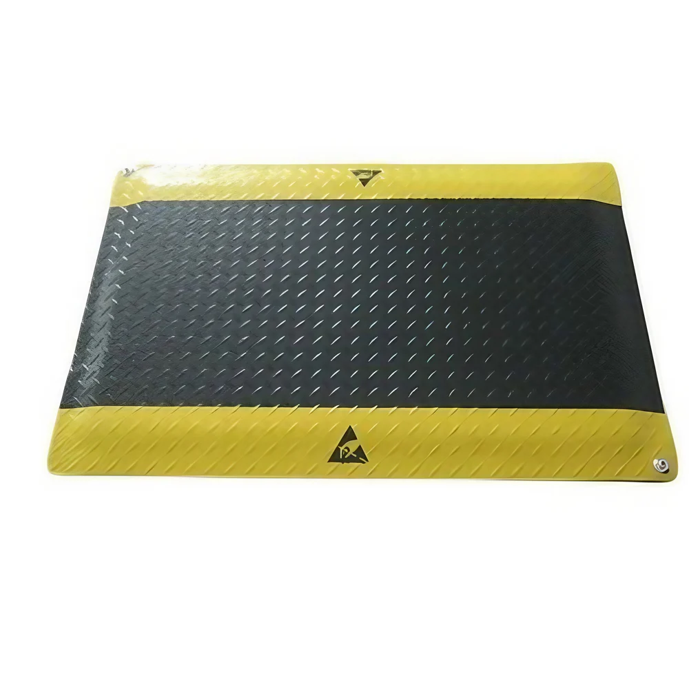 Rubber Black,Yellow ESD Anti Fatigue Mat_ 900 X 600 X 17mm