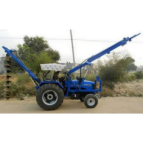 Tractor Mounted Pole Erection Machine