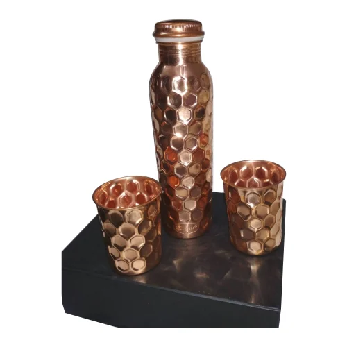 Hammer Copper Water Bottle Set