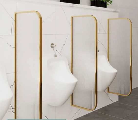 Glass Urinal Partition Straight Shape