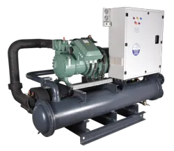 Multiple compressor water screw chillers