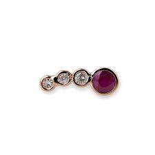 Ruby Gemstone Diamond Ear Cuffs