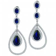 Blue Sapphire Chandelier Earrings