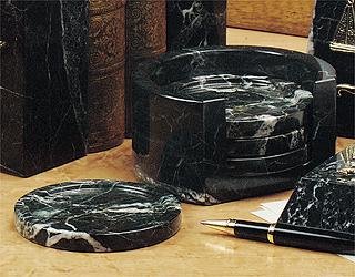 Black Marble Coaster Set